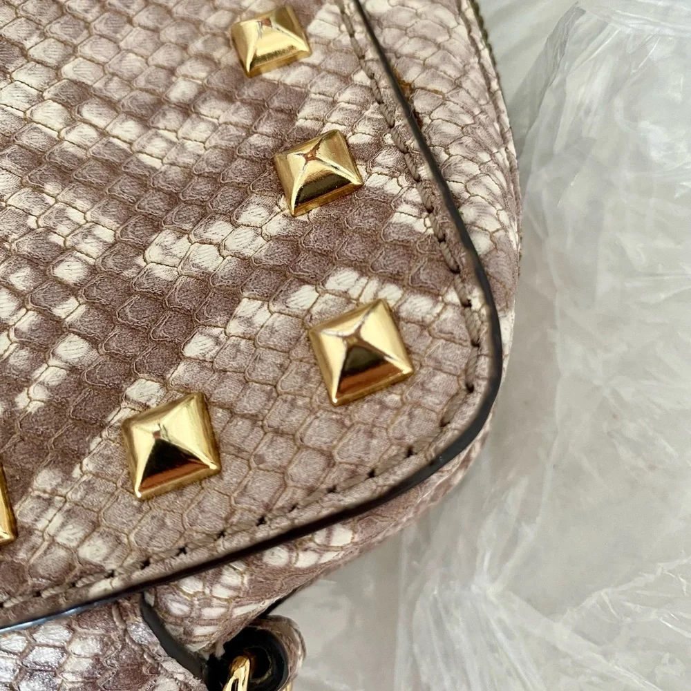 Michael Kors East West Jet Set Snake Python Embossed Crossbody Bag Purse